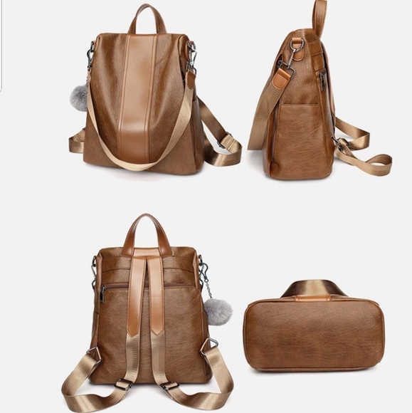 NEW MONZA Leather Backpack Shoulder Bag - Picture 4 of 8